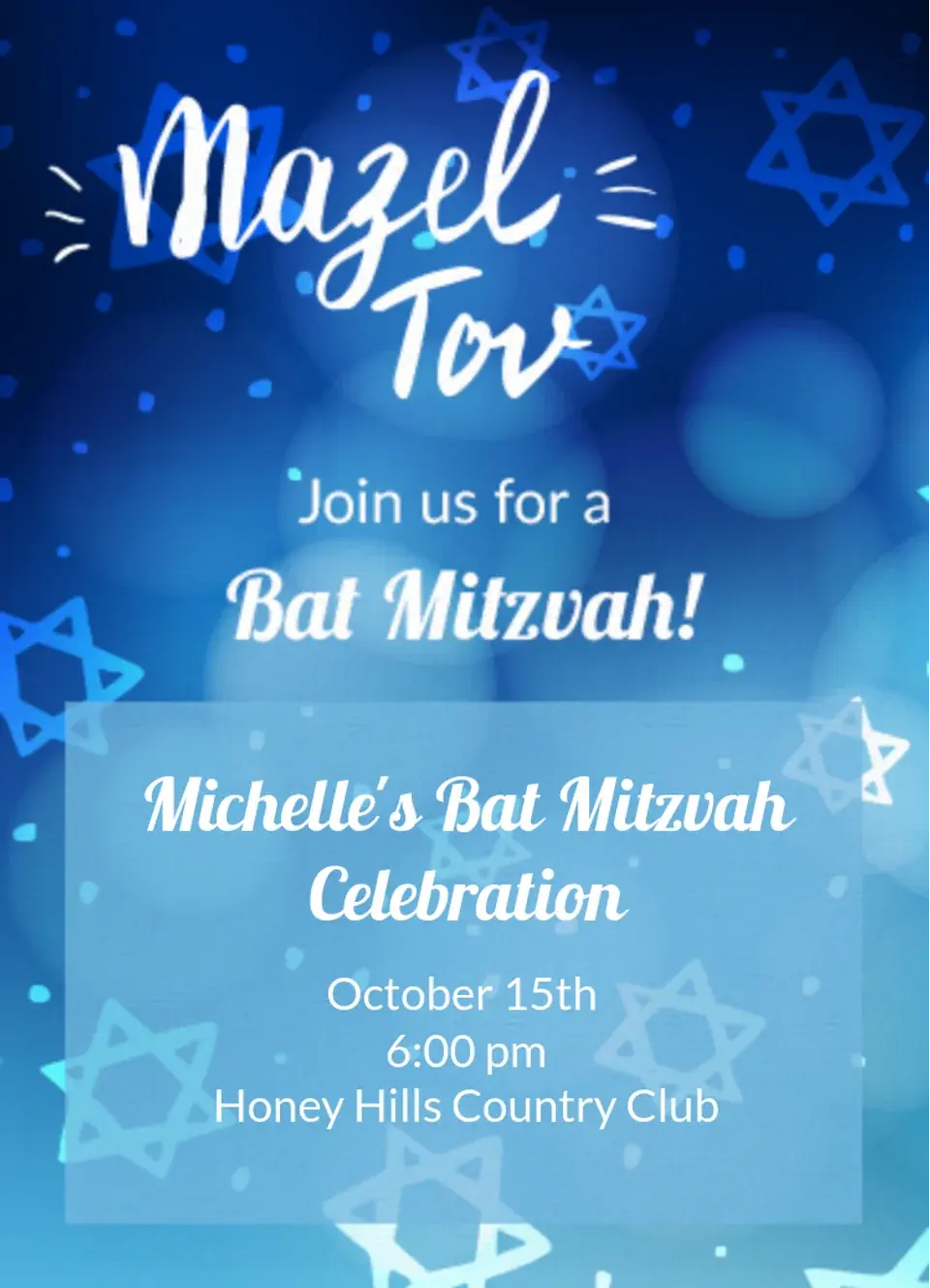 Whimsical Bat Mitzvah card