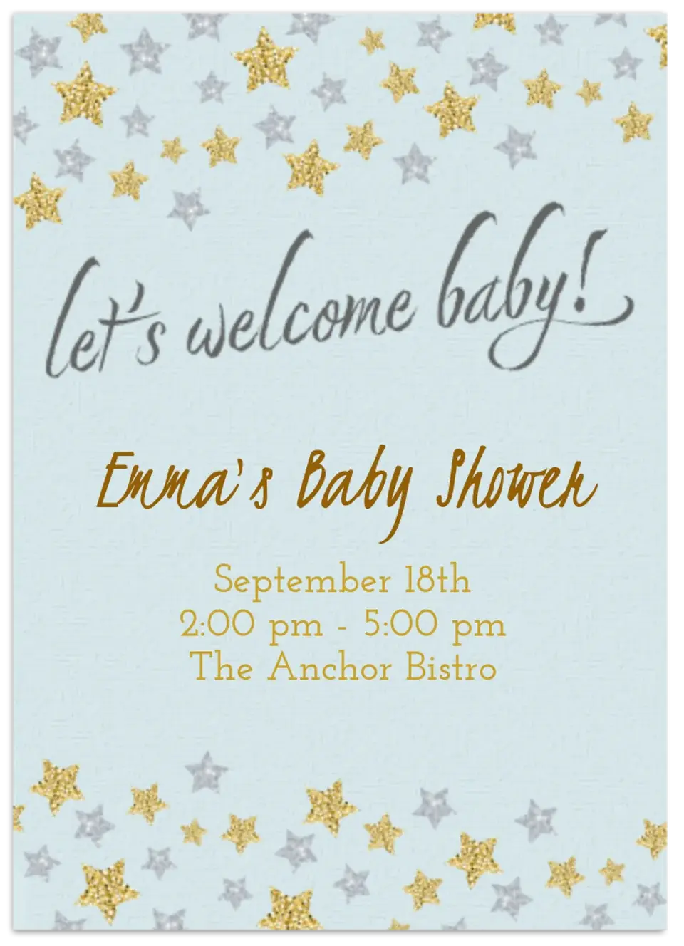Baby Shower Stars card
