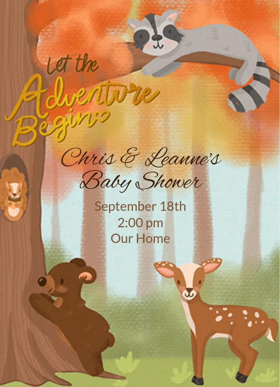 Woodland Baby card