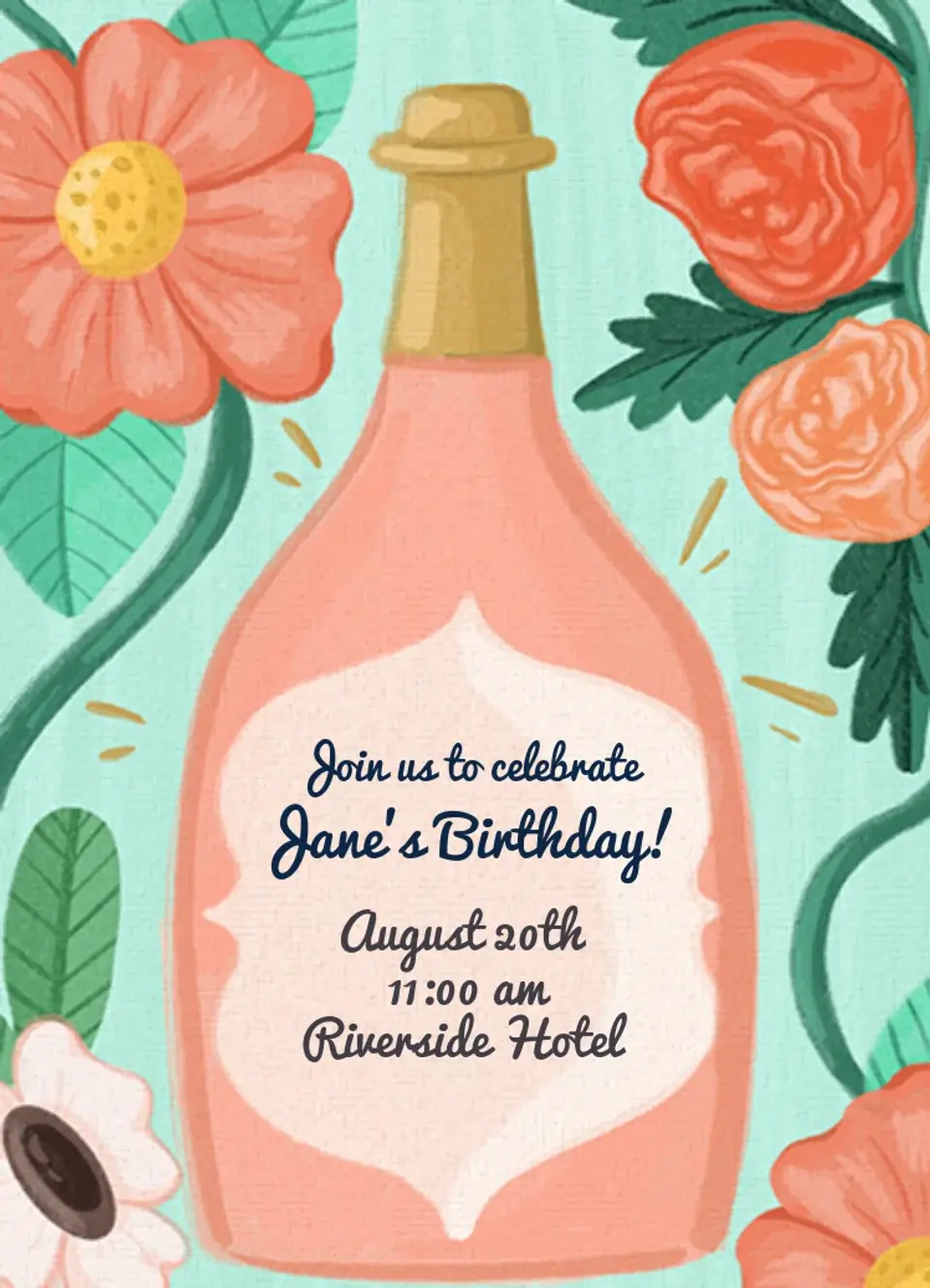 Rosé Floral card