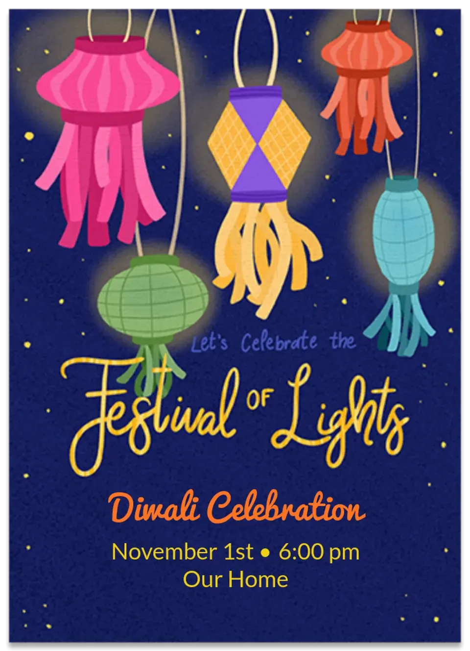 Diwali Lanterns card