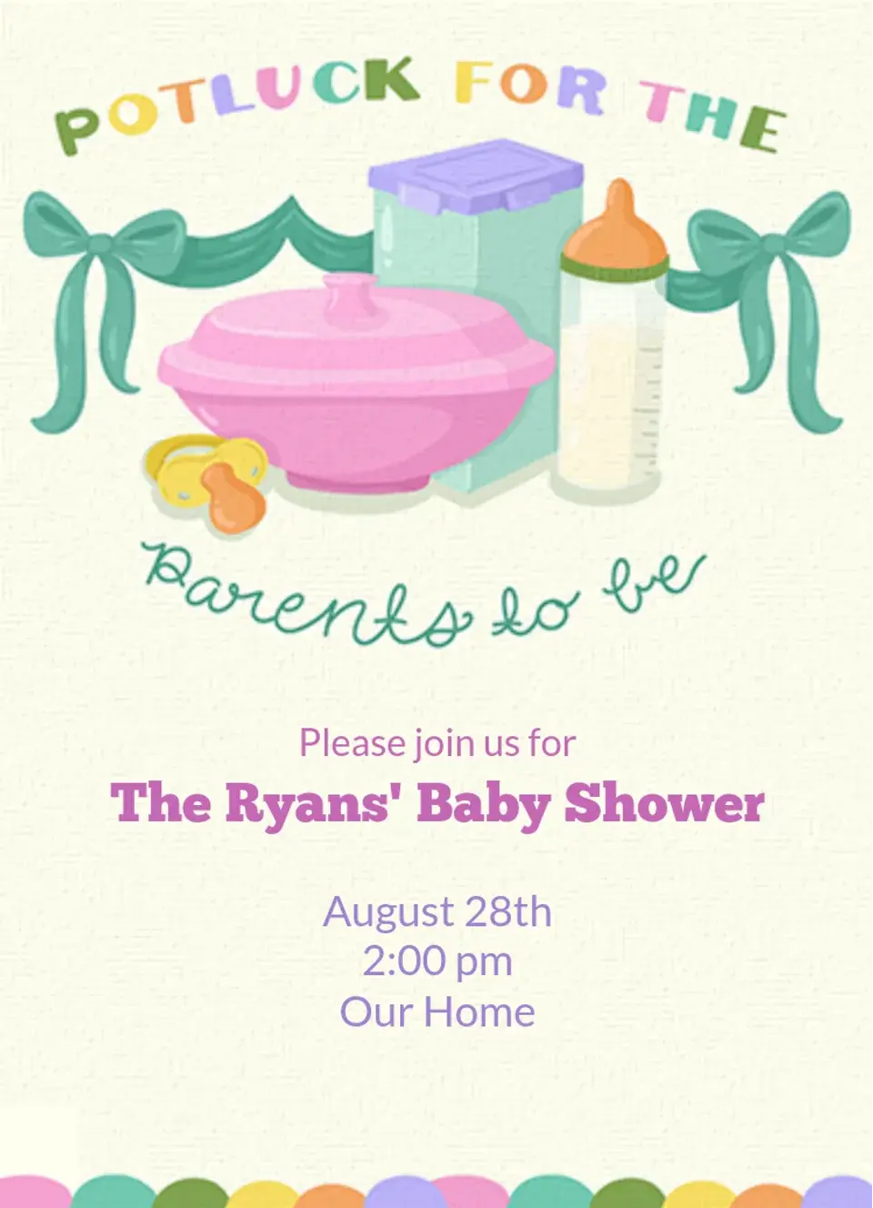 Potluck for the Parents card