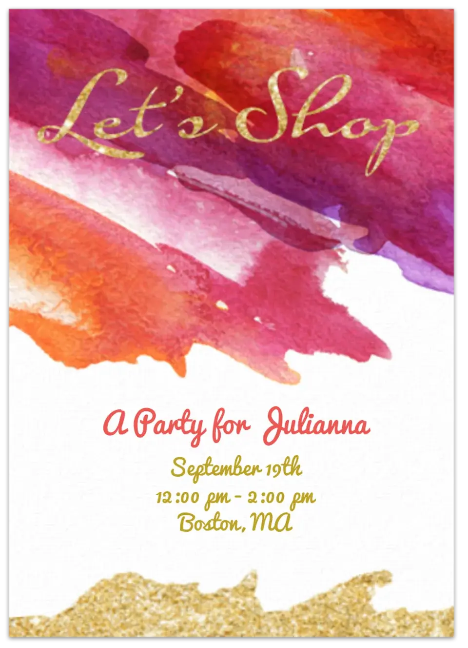 Shopping Day card