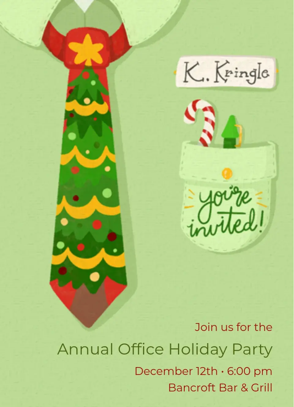 Holiday Tie card