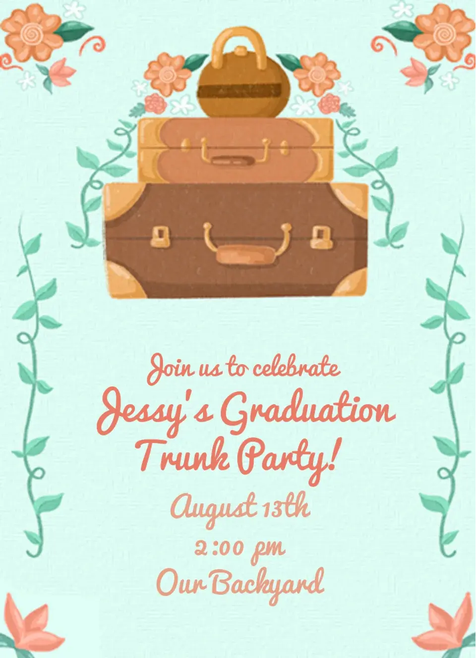 Trunk Party Floral  card
