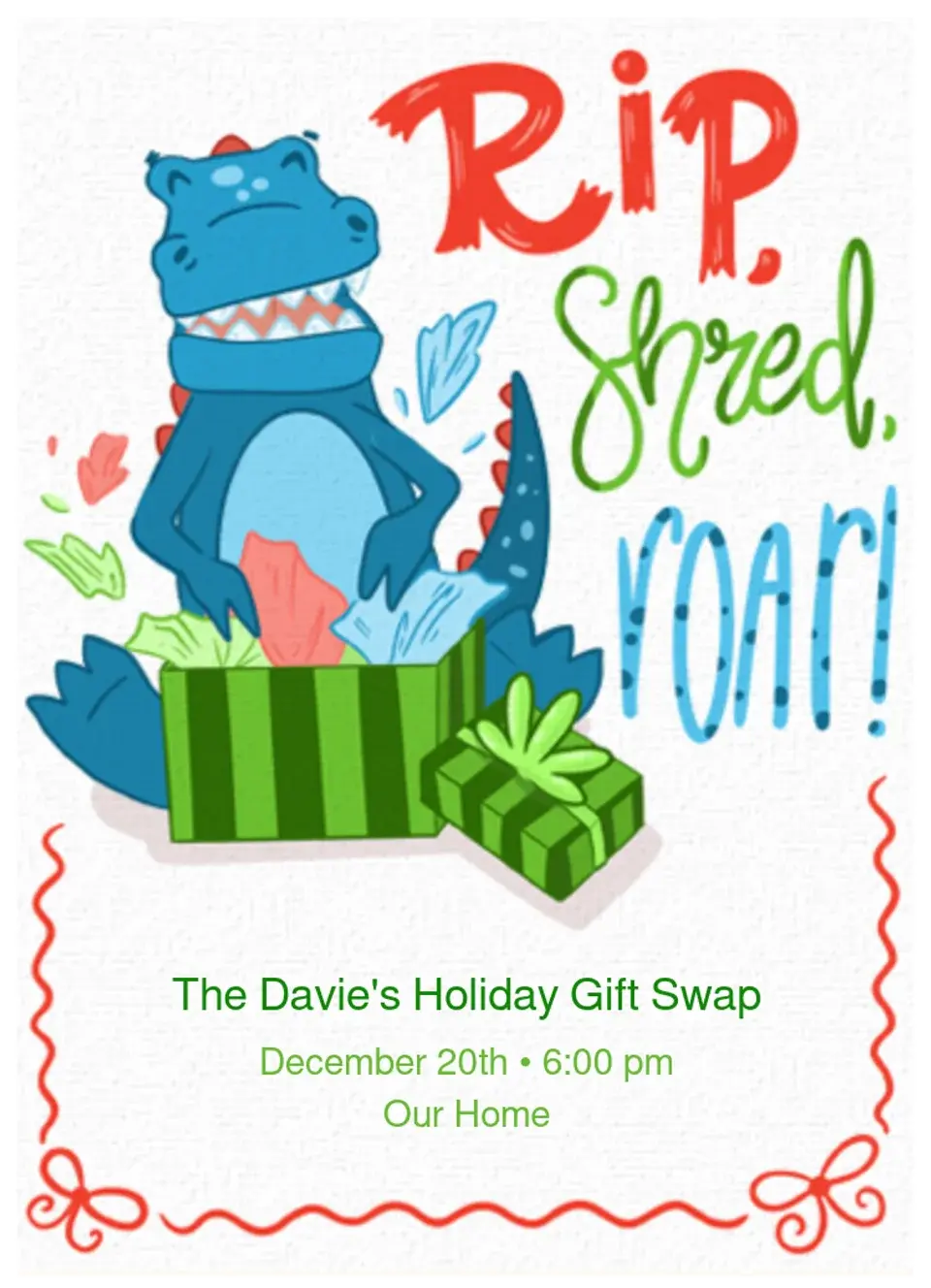 Christmas Dino card