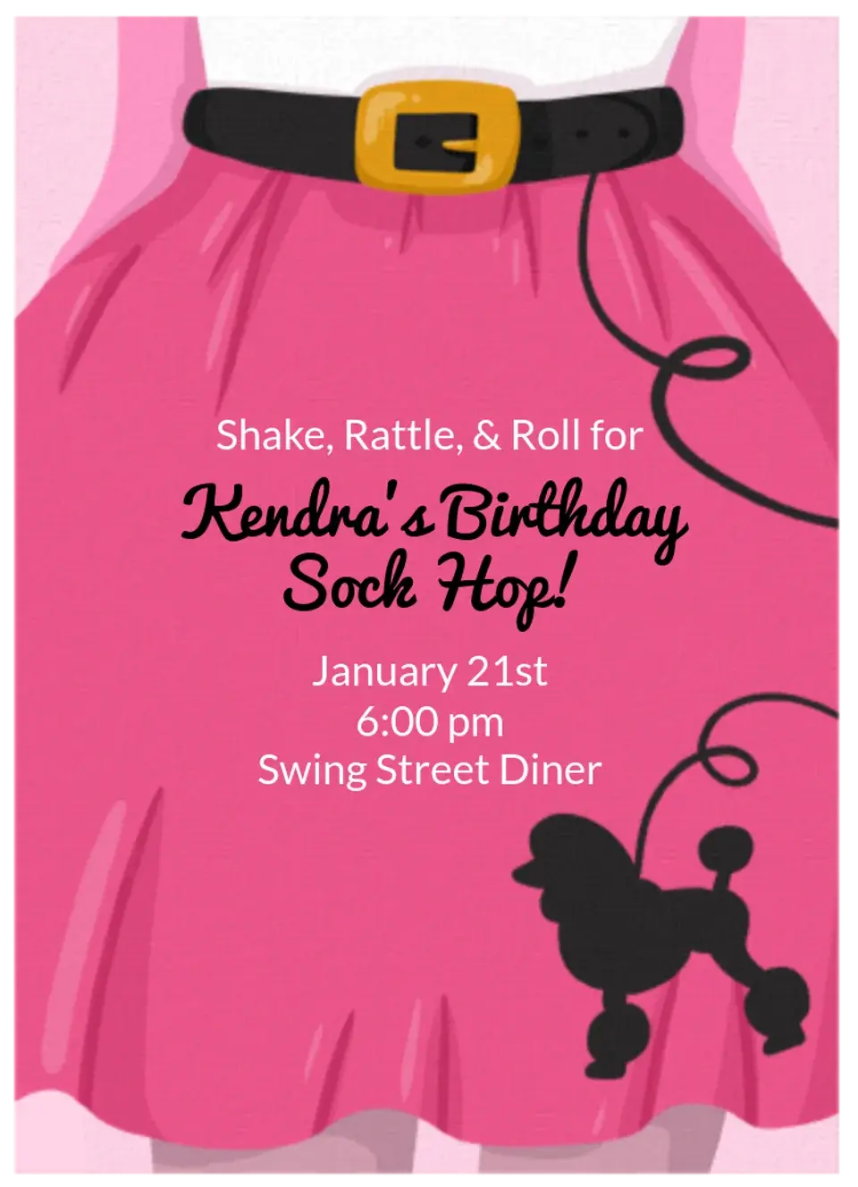 Poodle Skirt card