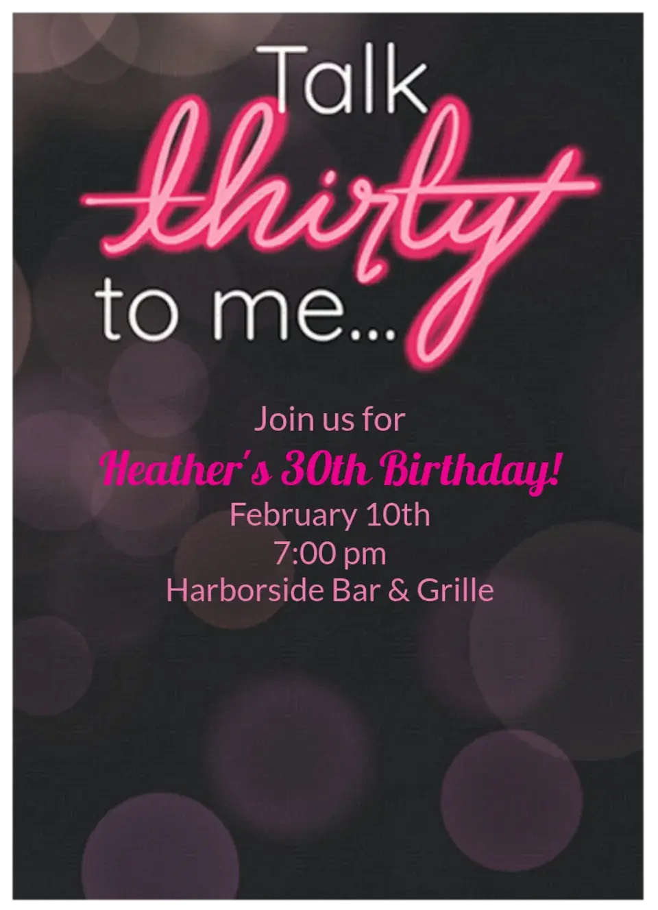 Talk 30 to Me card