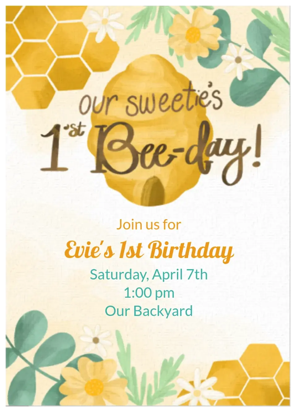 1st Bee-Day card image