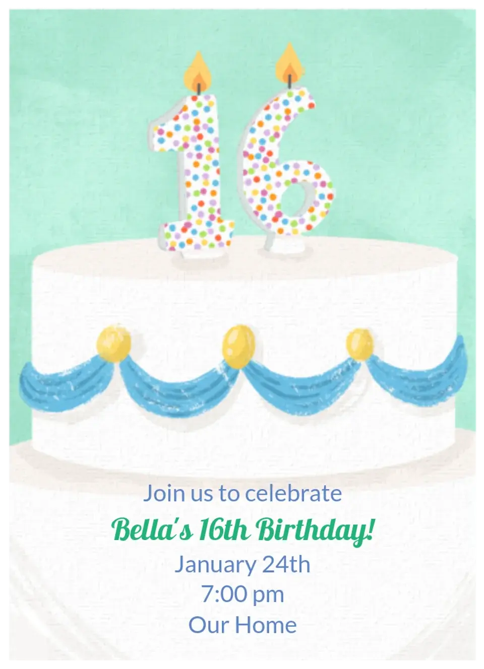 Birthday Candle 16 card