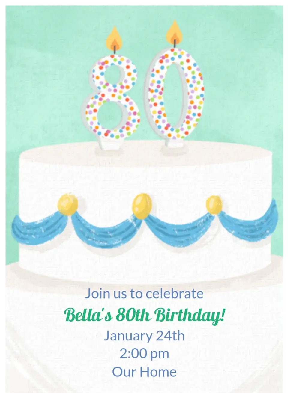 Birthday Candle 80 card