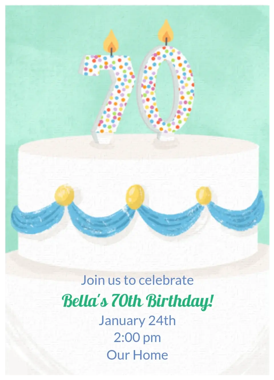 Birthday Candle 70 card