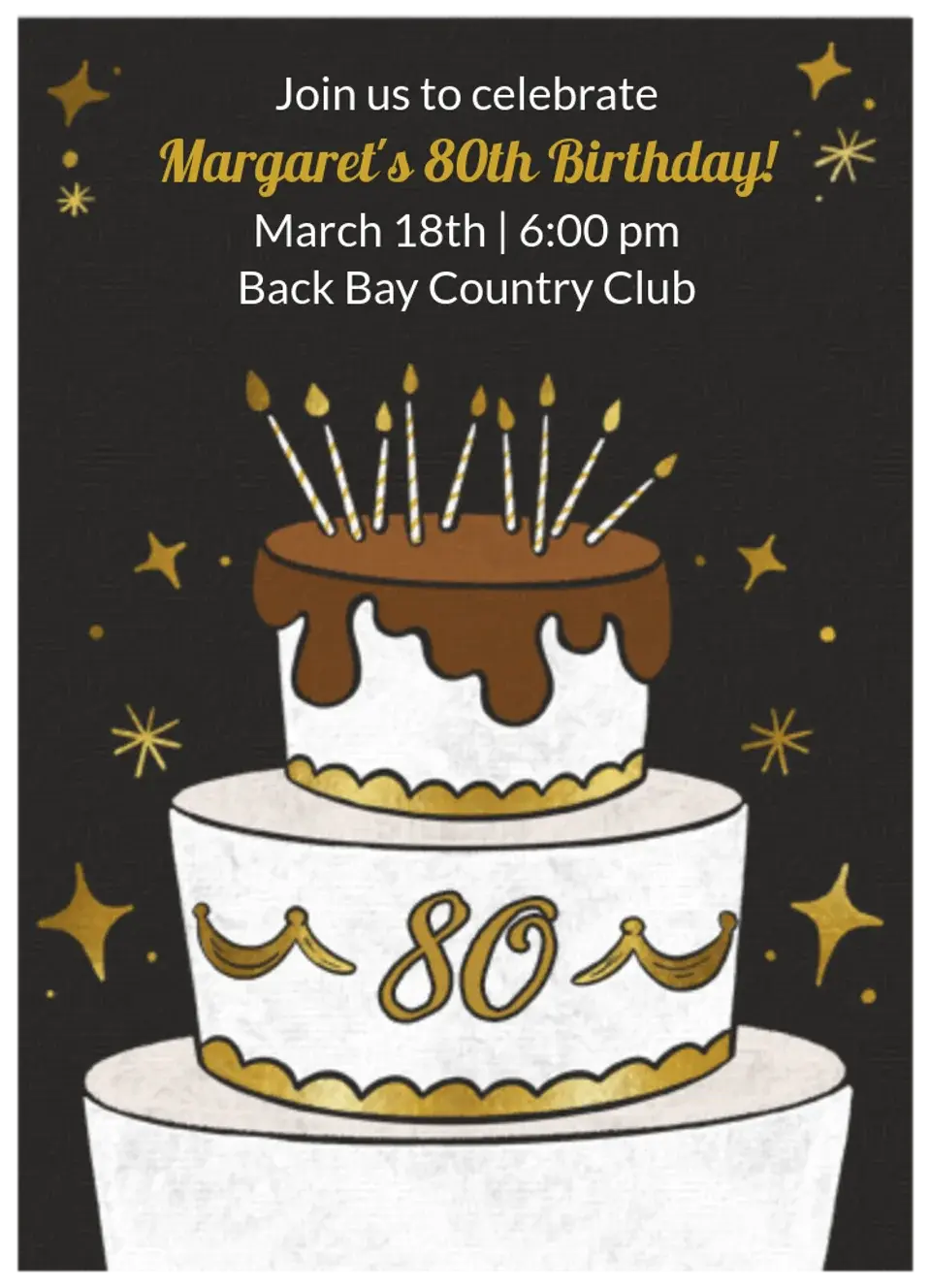 Birthday Cake 80 card