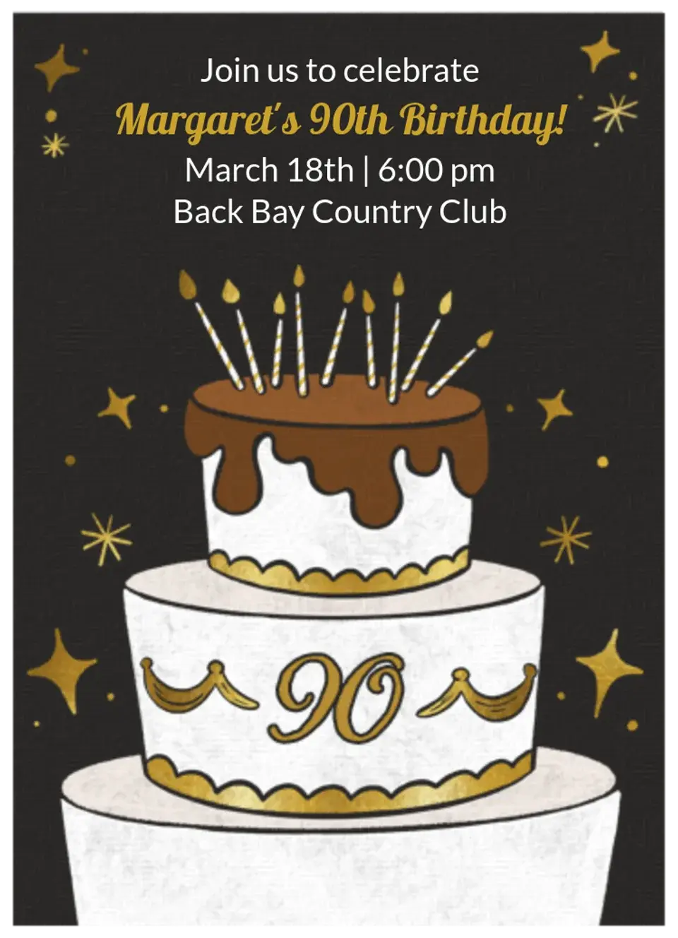 Birthday Cake 90 card