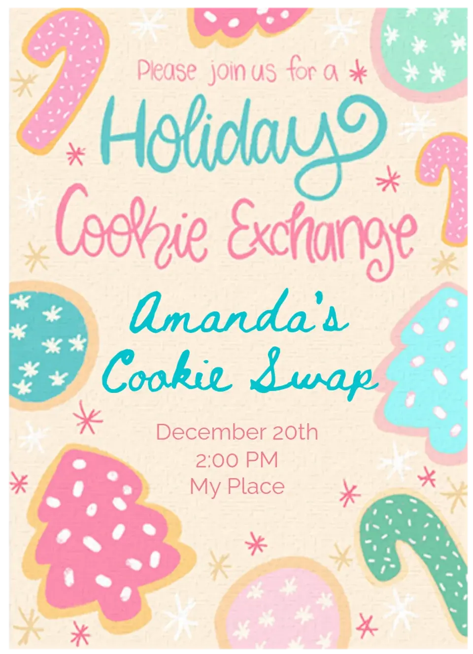 Cookie Exchange in Pastel card
