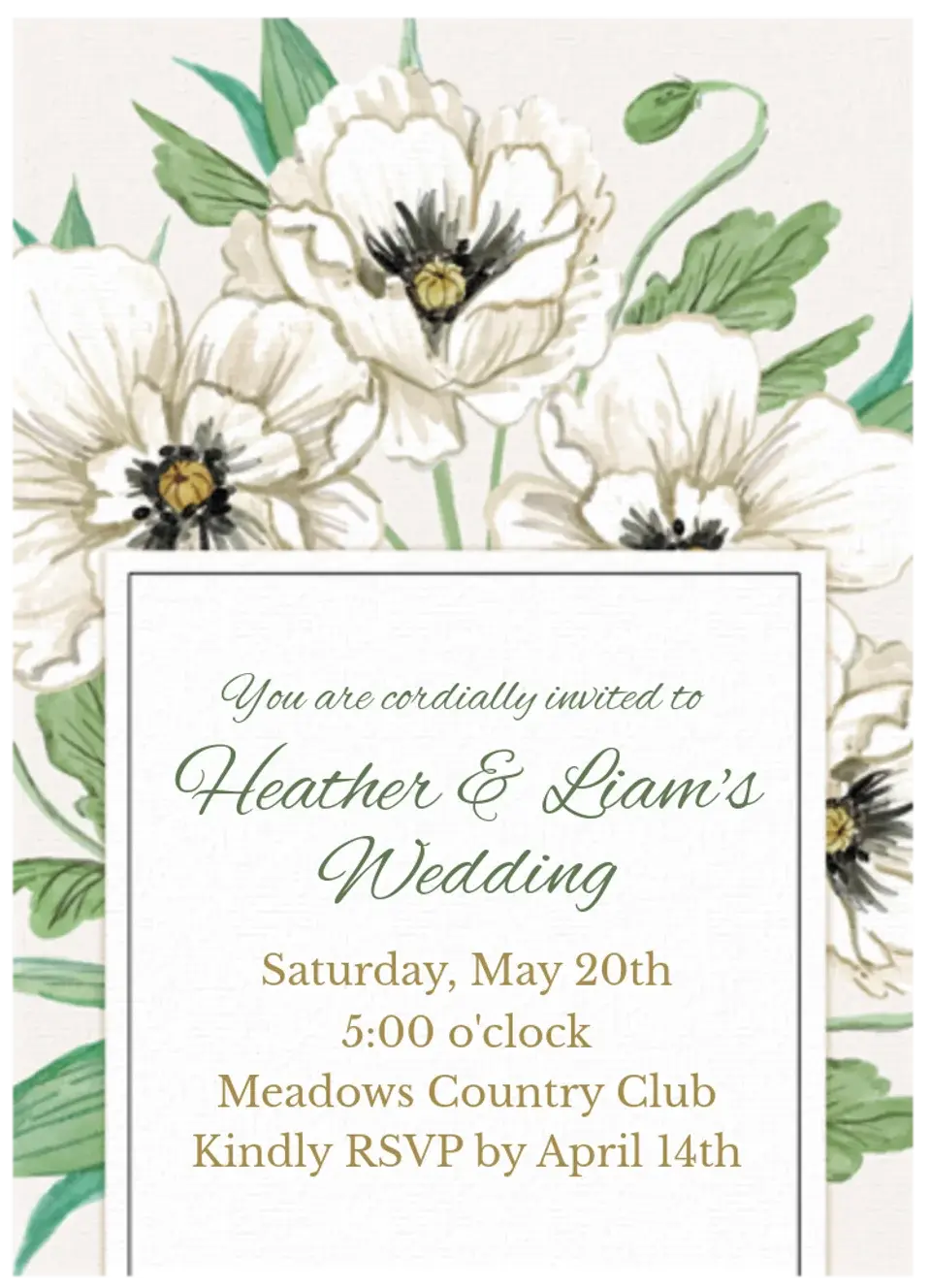 White Floral card image