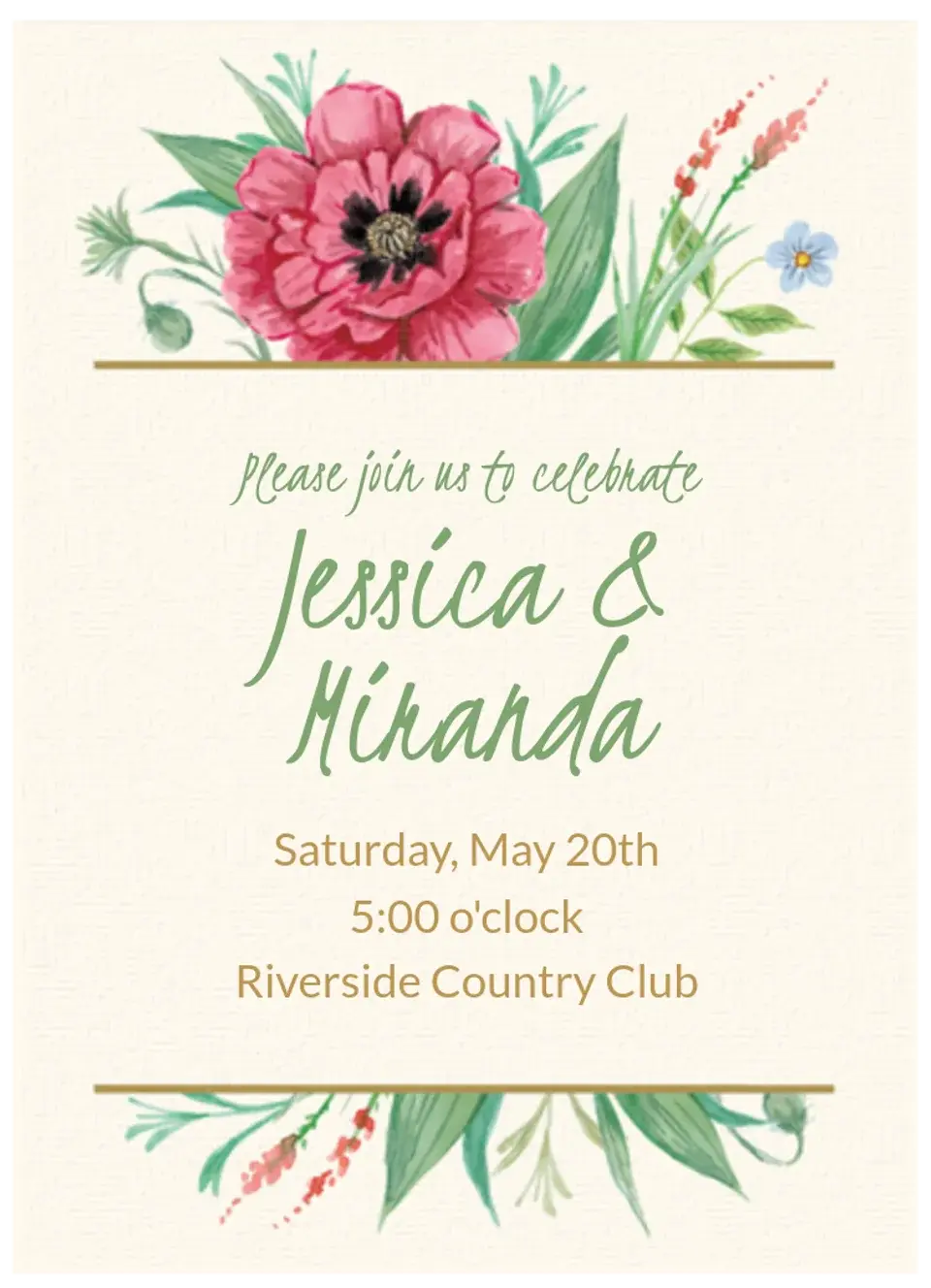 Rust Floral card