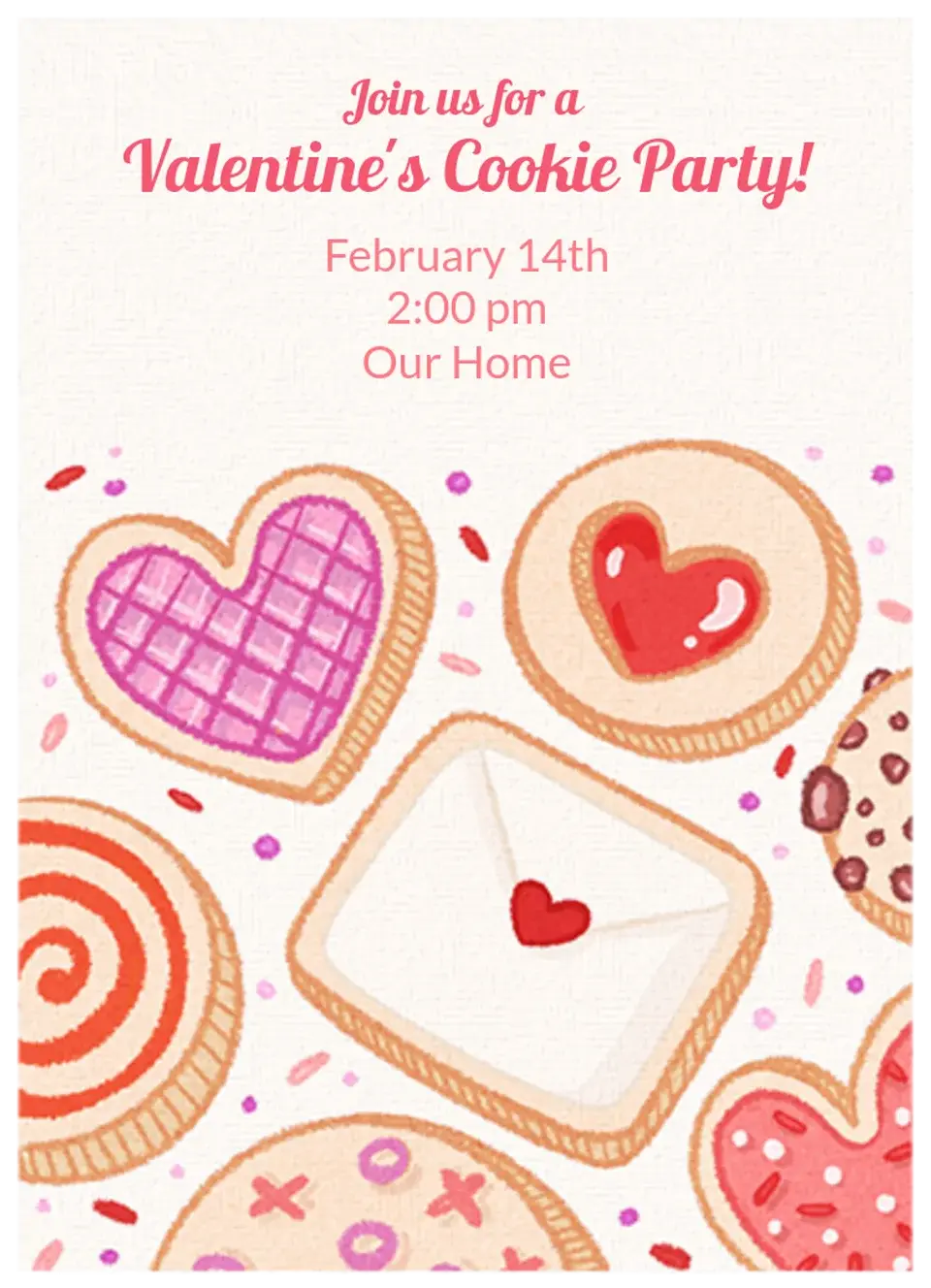 Valentine's Cookie Party card