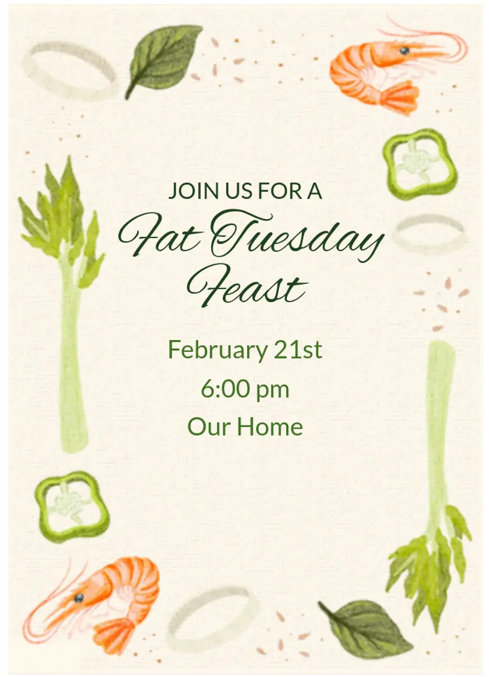 Fat Tuesday Feast card