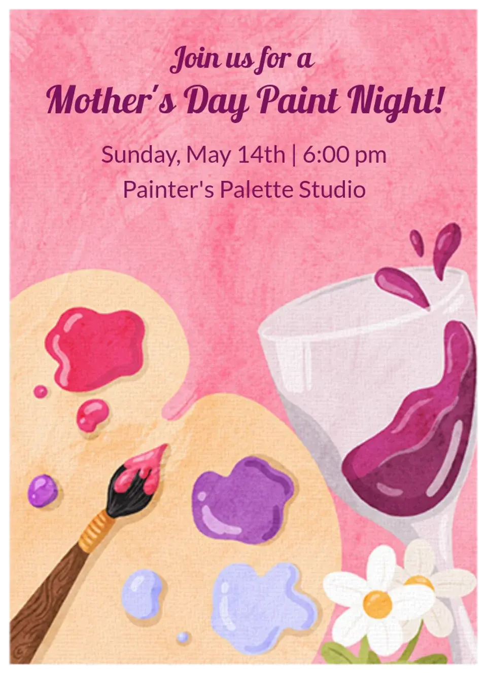 Mother's Day Paint Night card