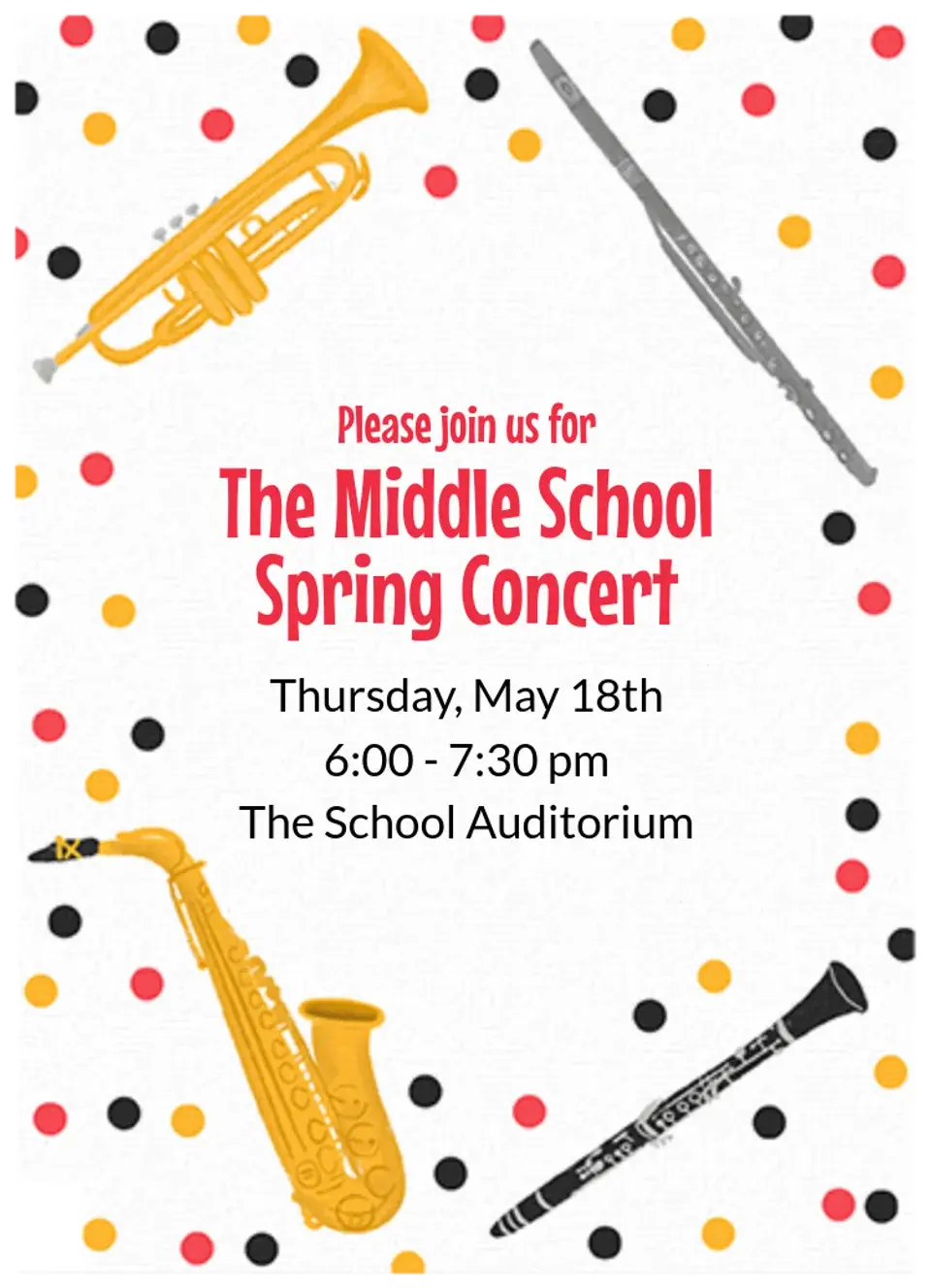 School Concert card