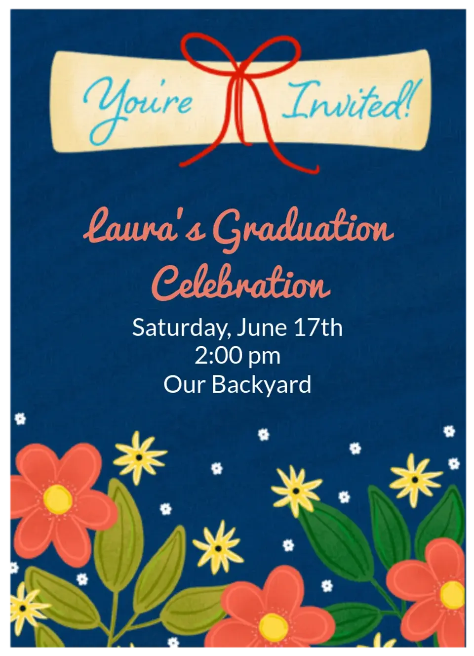 Floral Diploma card