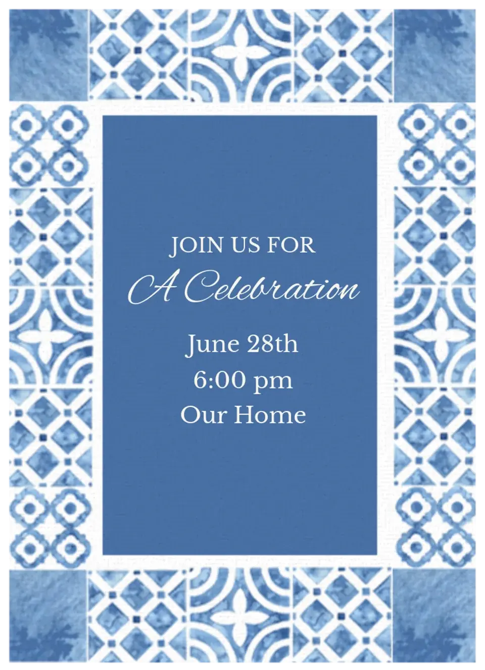 Blue Mosaic card