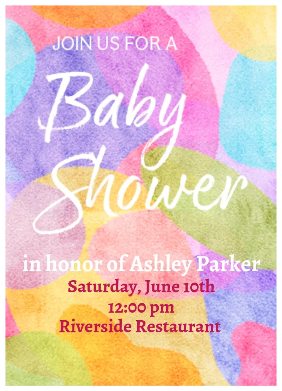 Watercolor Shower card