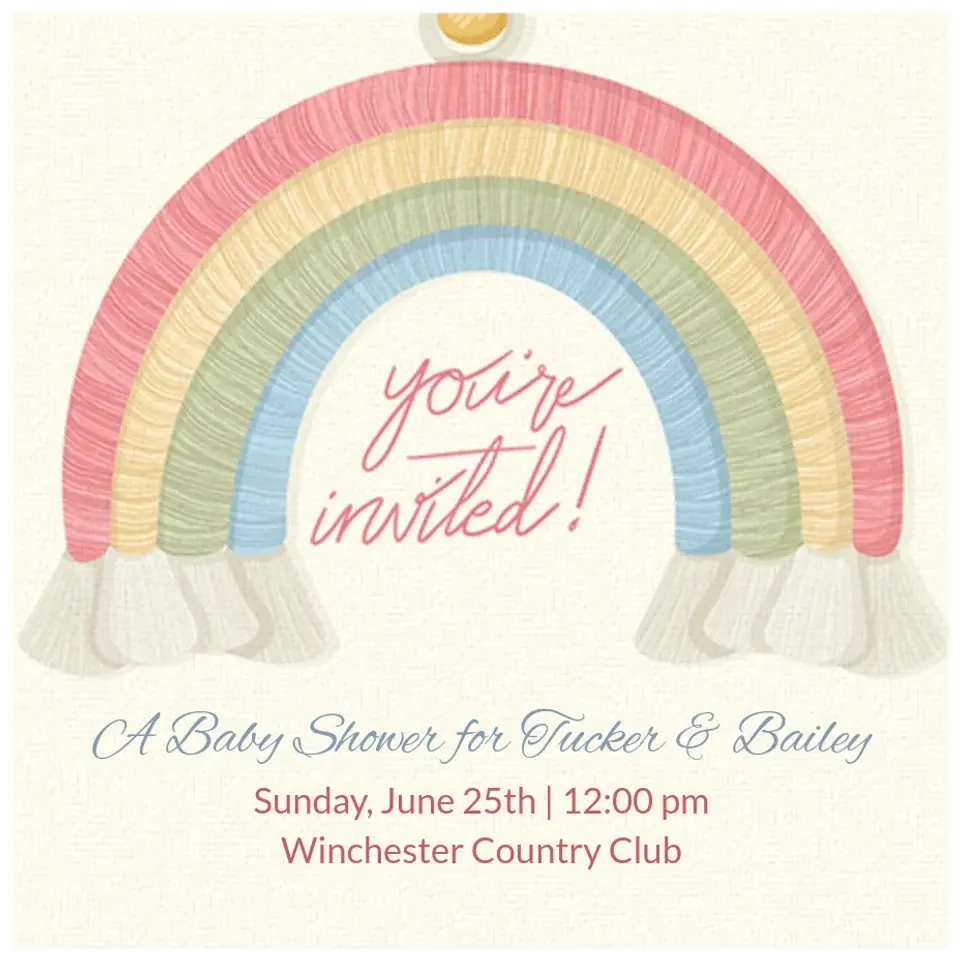 Baby Rainbow Tassel card