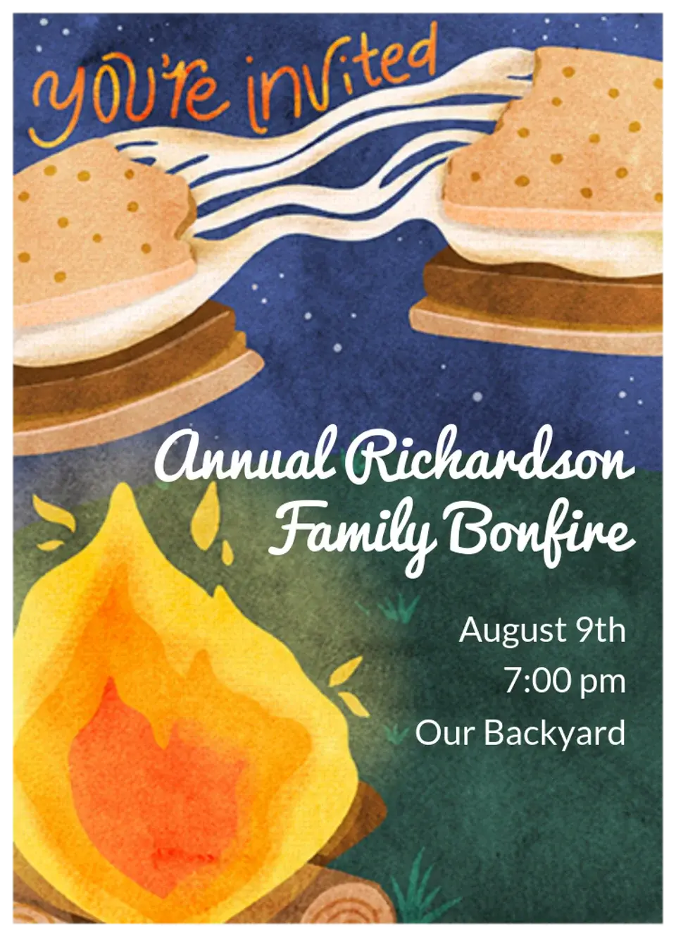 S'mores Fire card