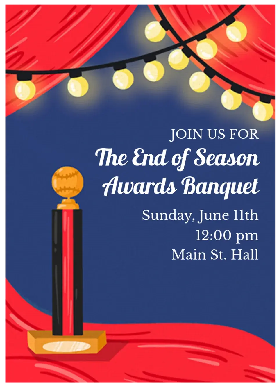 Baseball Banquet card