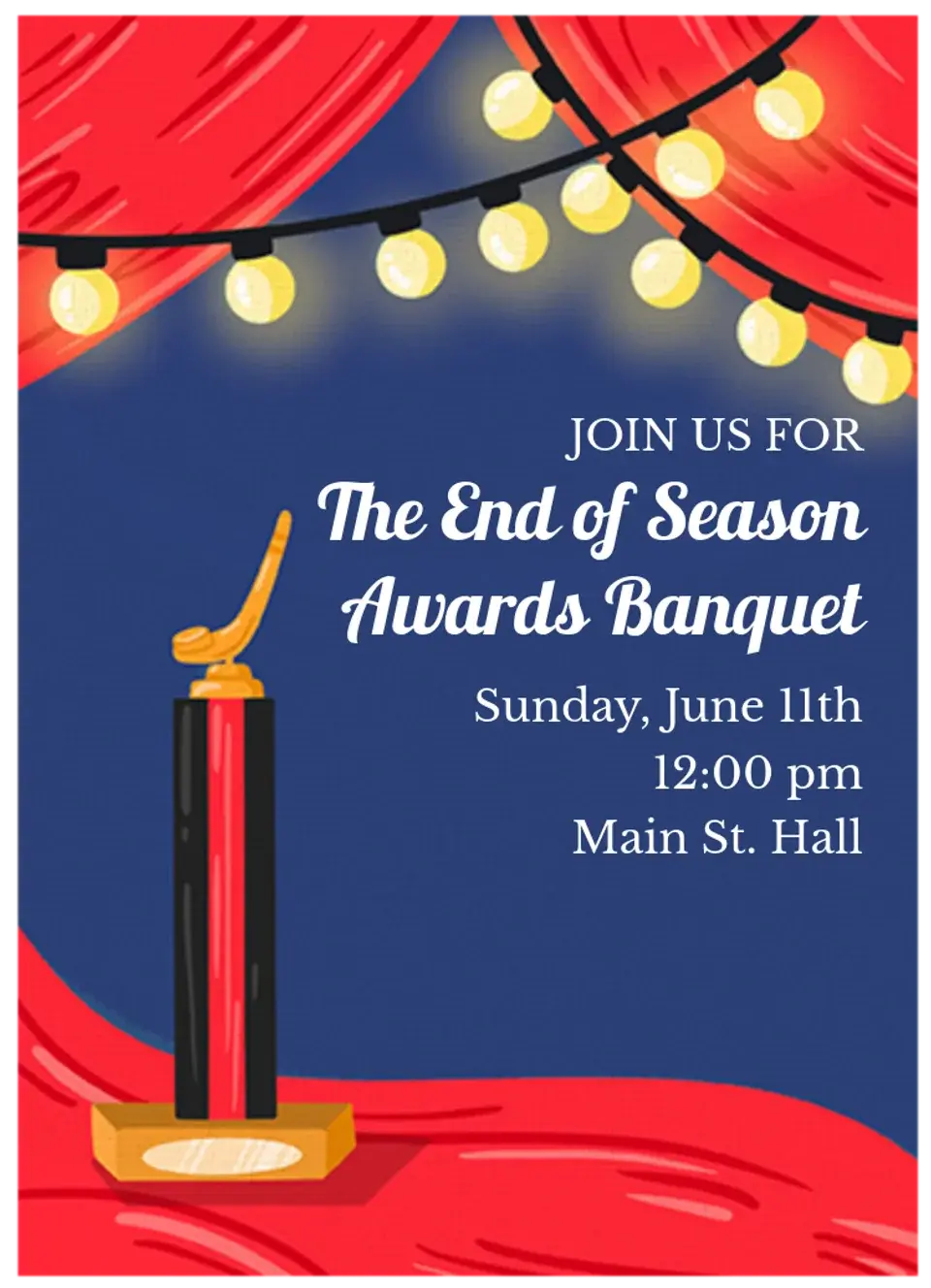 Hockey Banquet card