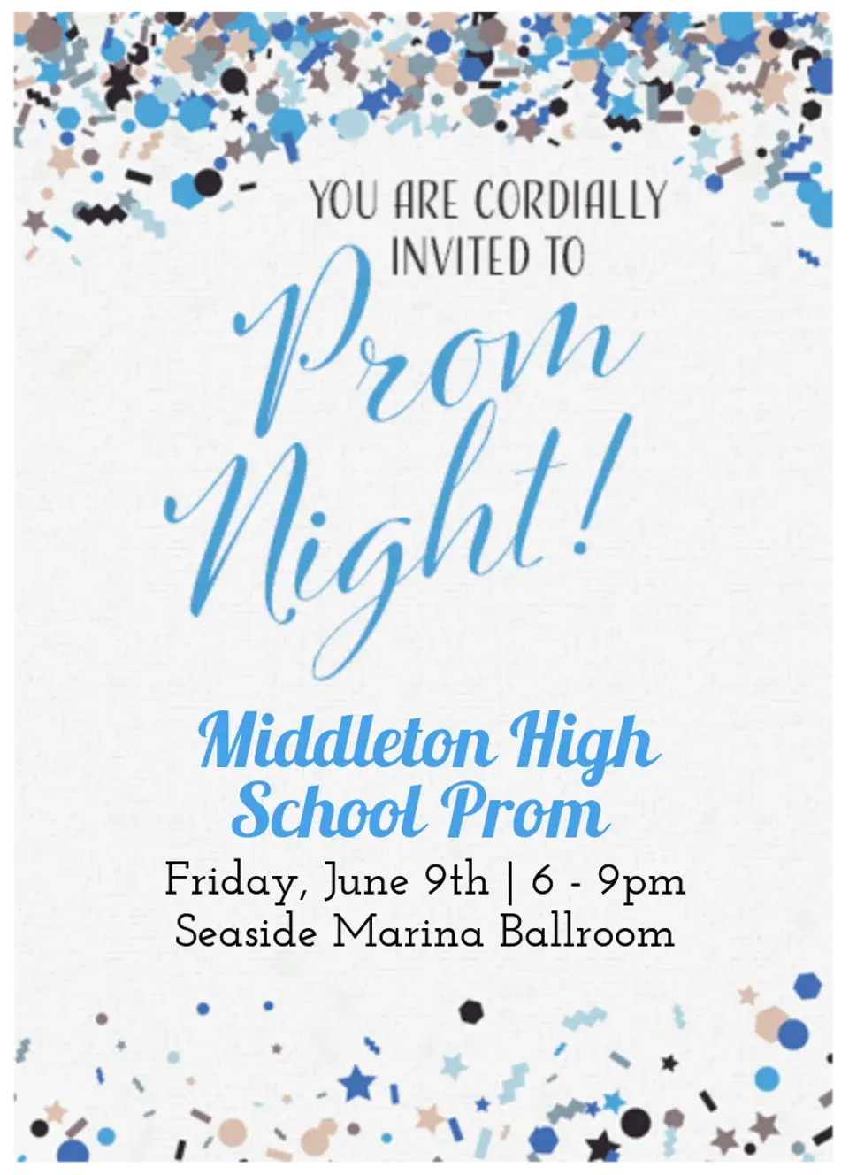 Prom Confetti card image