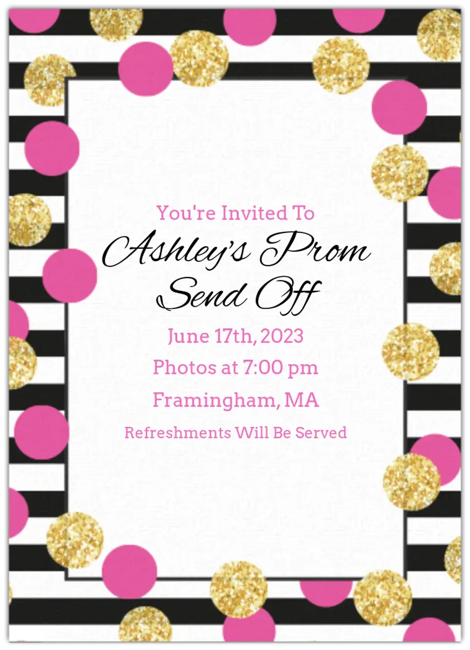 Prom Send Off card