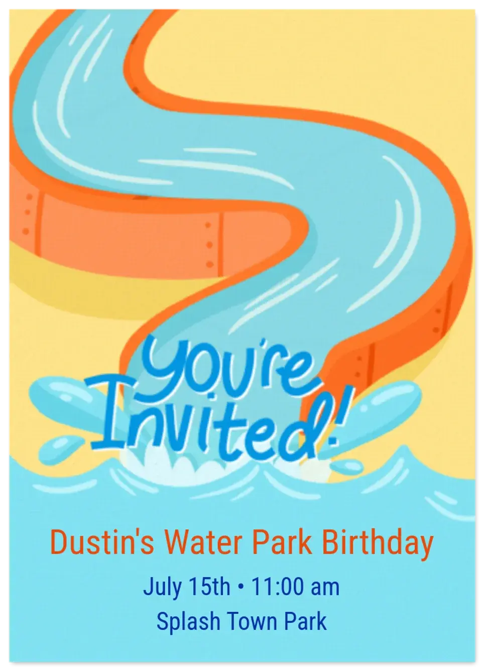 Water Park Party card