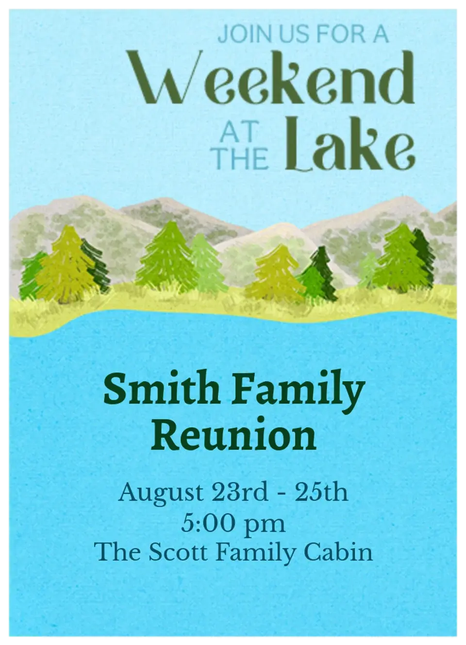 Weekend at the Lake card