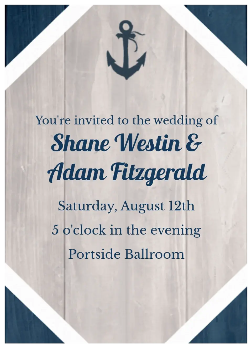 Nautical Wood card