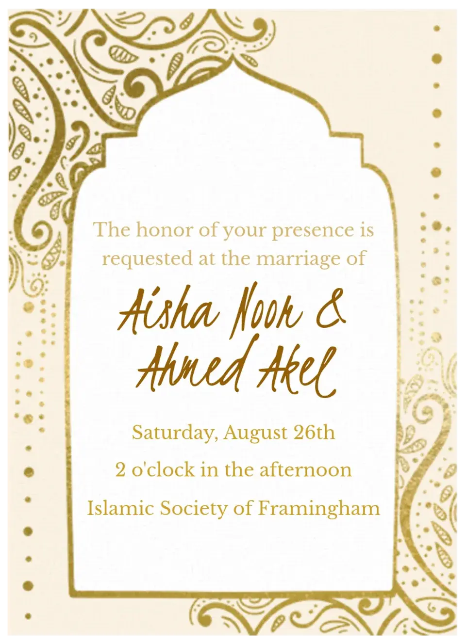 Elegant Gold card
