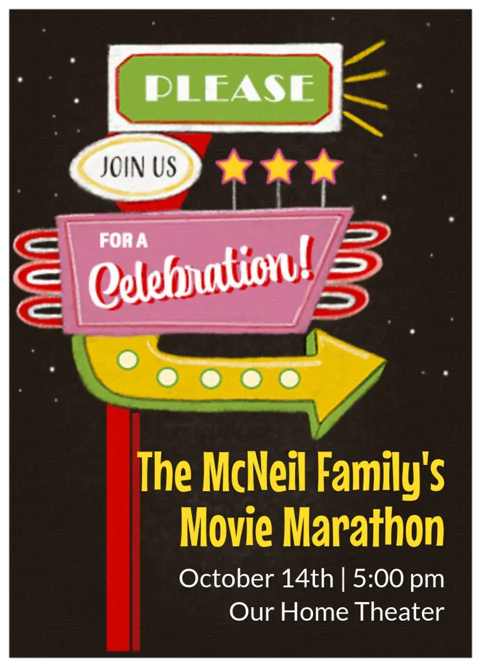 Retro Marquee card