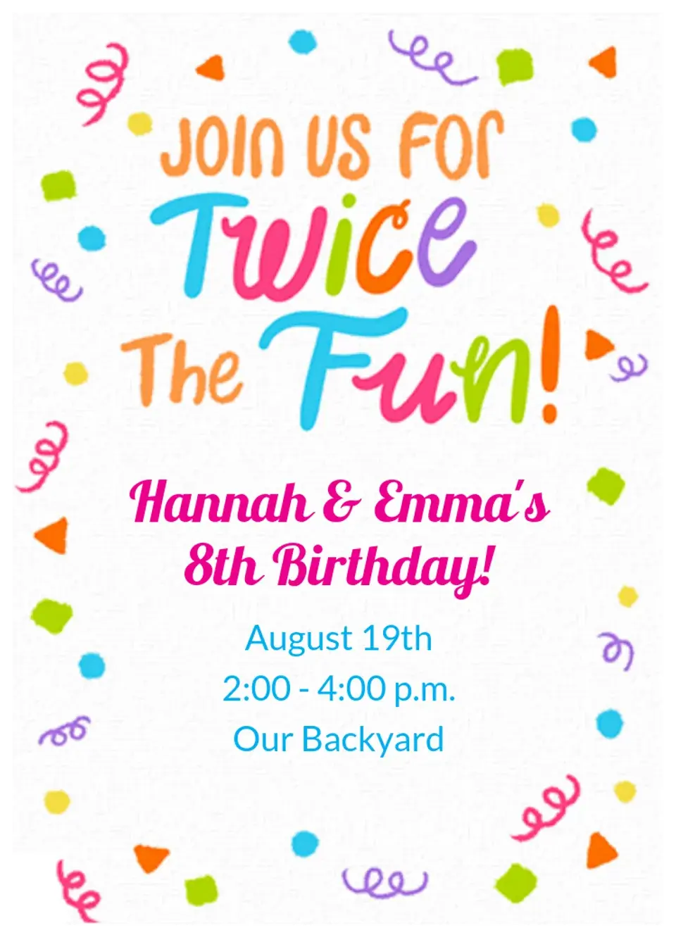 Twice the Fun card