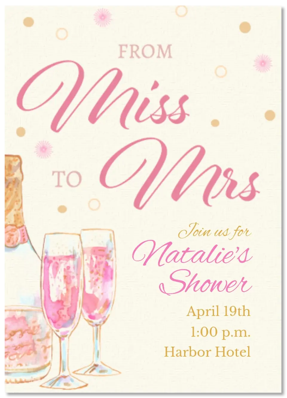 Miss to Mrs card