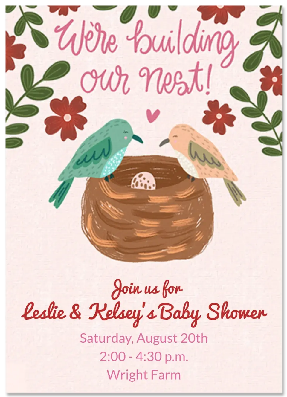 Building Our Nest card