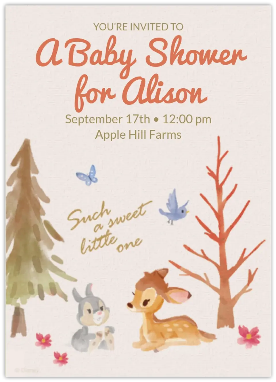 Bambi Baby card