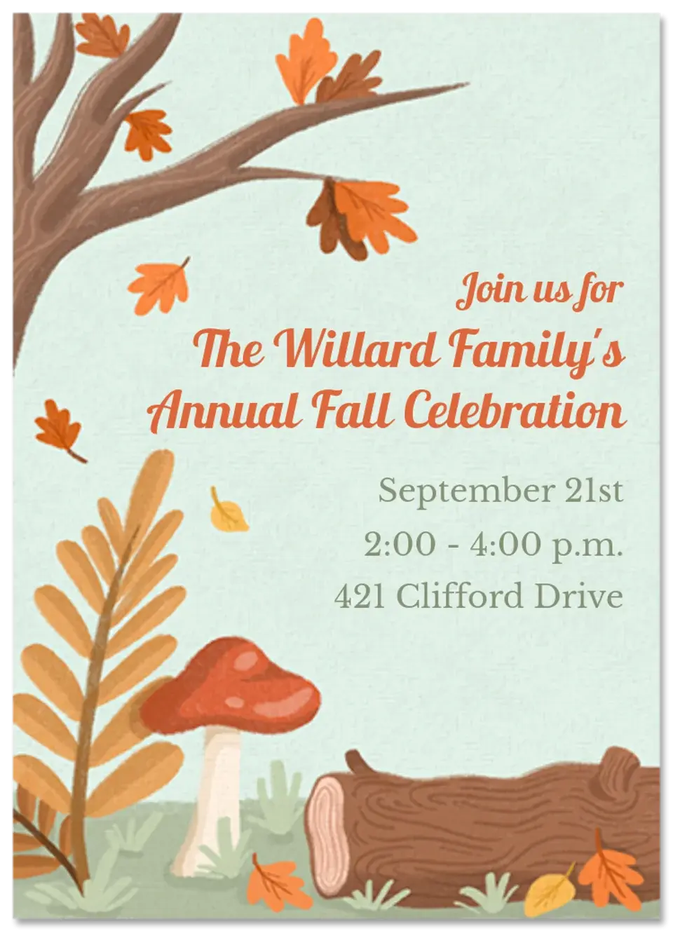 Fall Woodland Border card