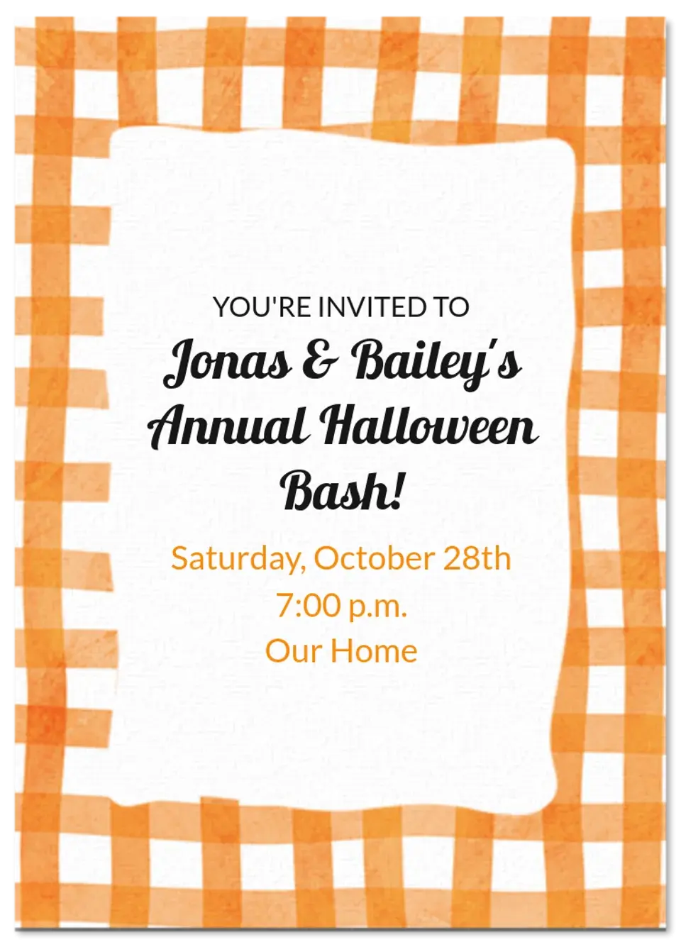 Halloween Gingham card image