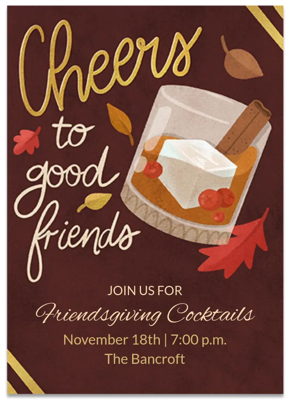 Friendsgiving Cocktails card