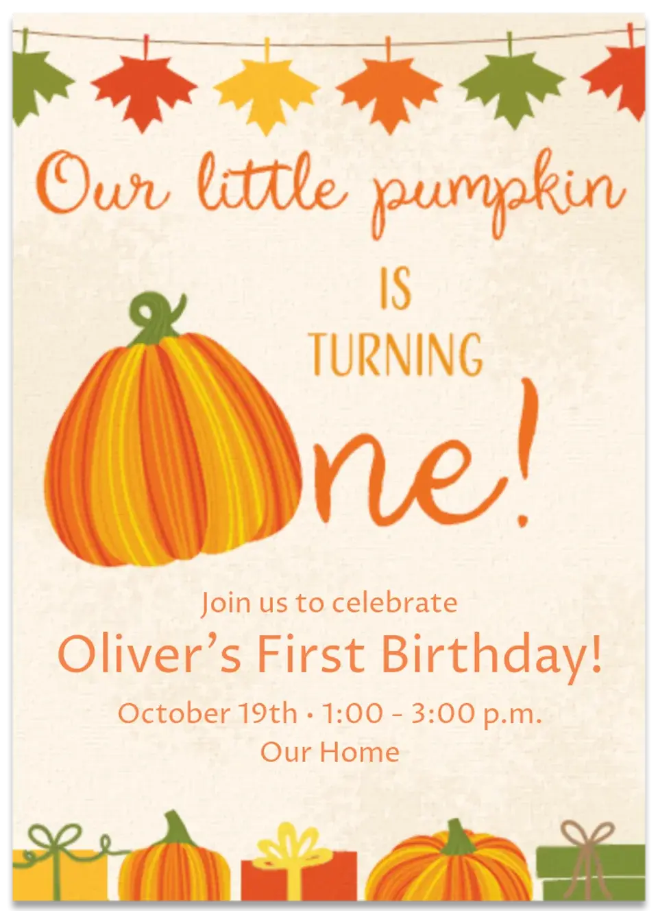 Pumpkin One card