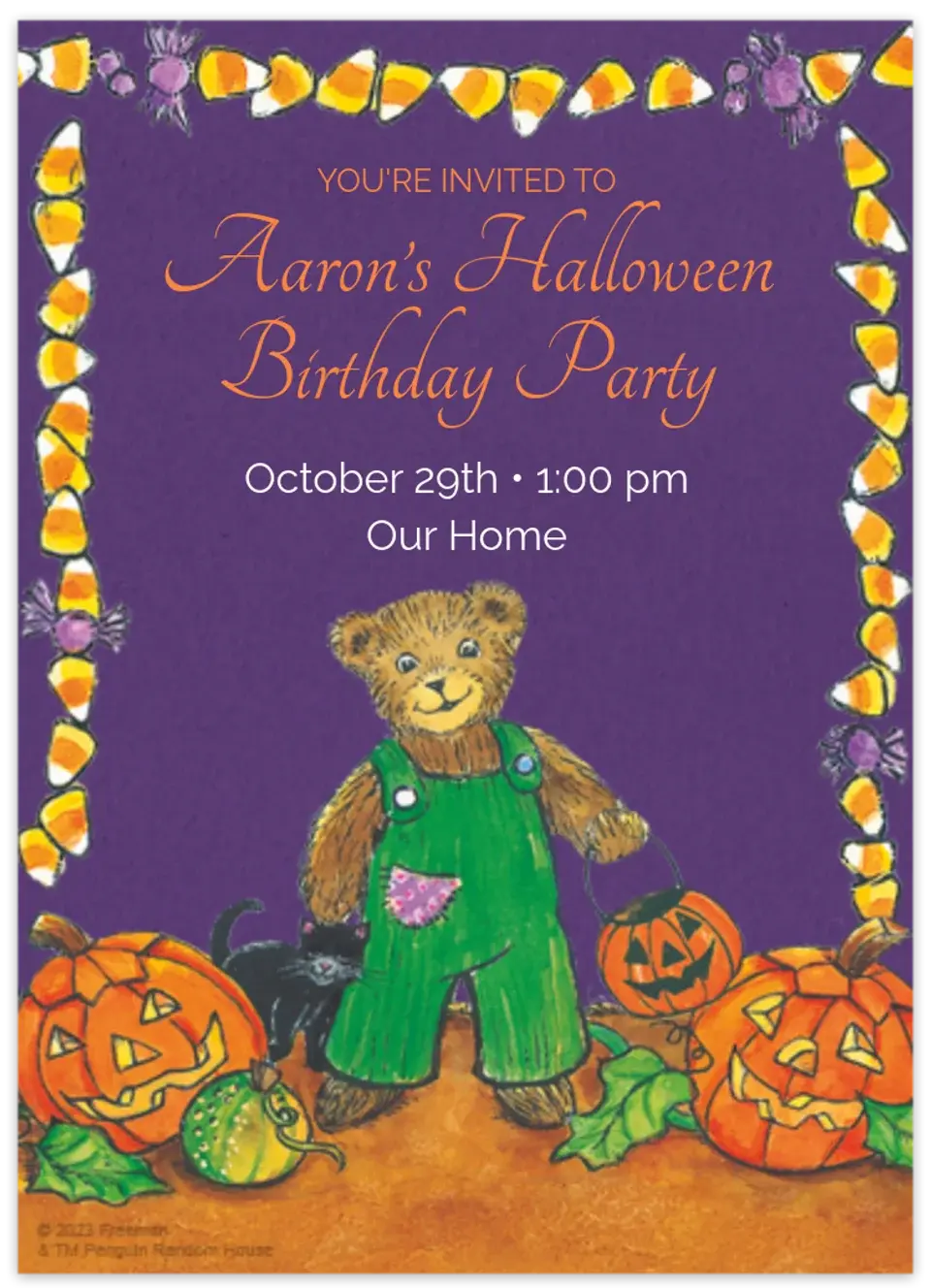 Corduroy Halloween  card