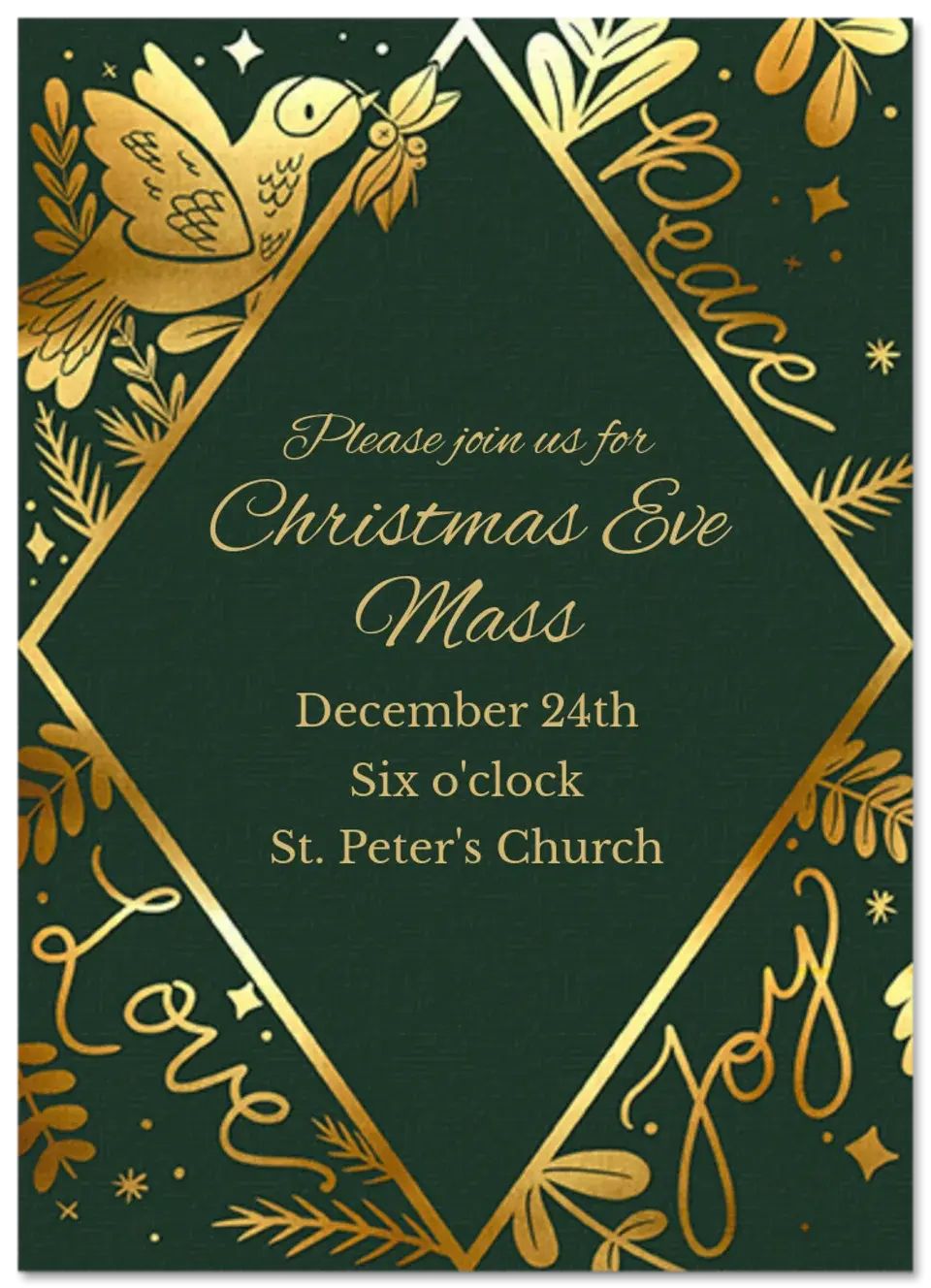 Golden Dove card