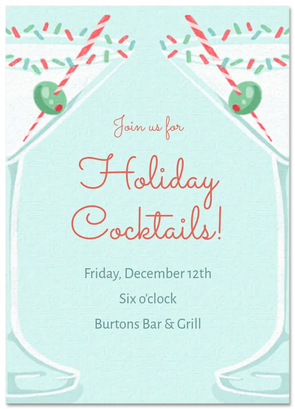 Merry Martinis card